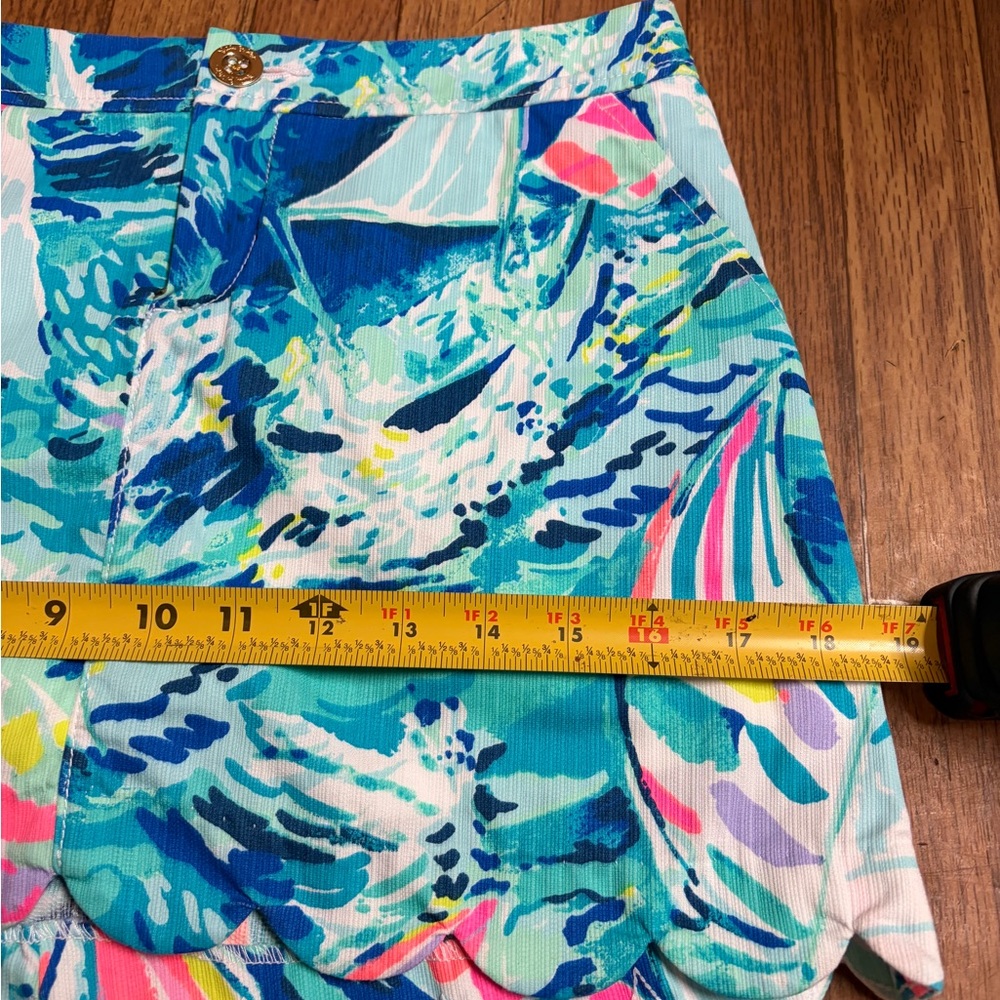 Lily Pulitzer Women's Sz  00Tennis Skort Pockets Scalloped Hem Stretch - Picture 4 of 8